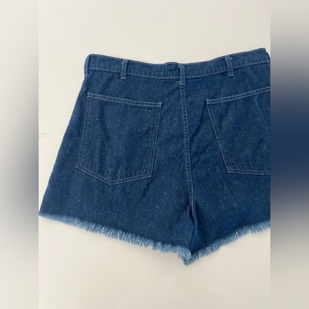 THE GREAT. The Sailor Short Dark Wash Frayed Hem‎ Cotton & Hemp Size 30 - Picture 8 of 12